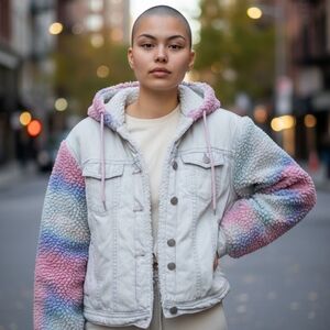 Kids Multicolor Sherpa-Lined Jean Jacket